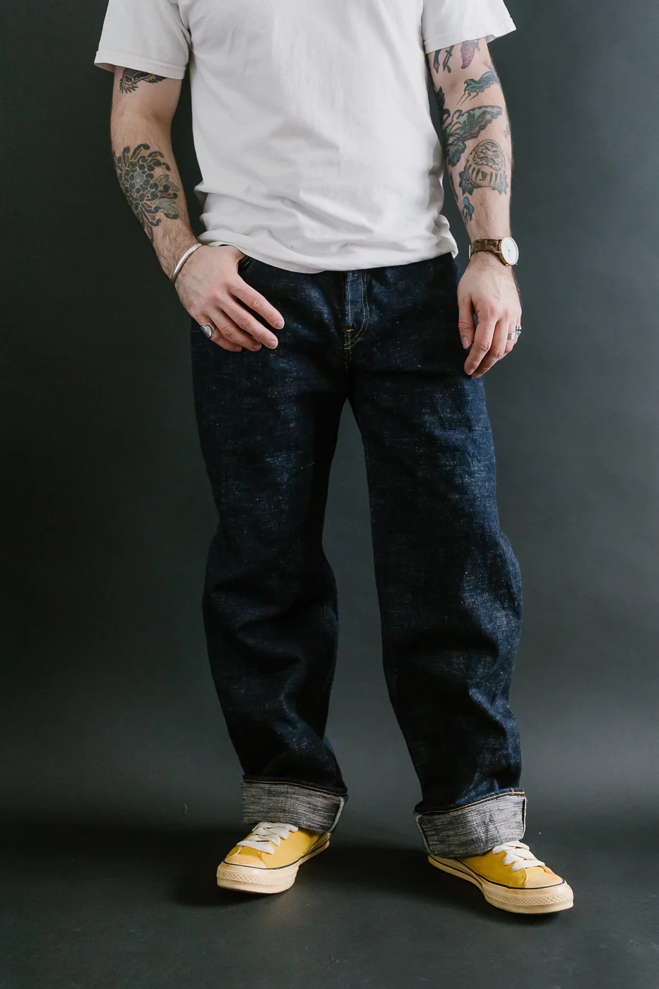 15oz Slub Yarn Indigo Cinch Back Selvedge Jeans - Heritage Fit - Image 11