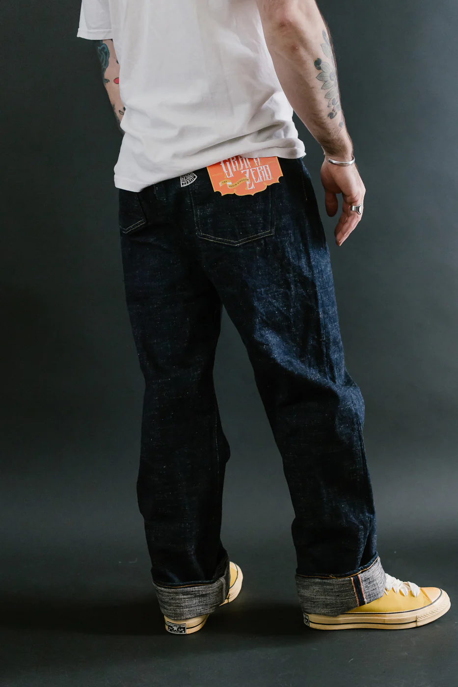 15oz Slub Yarn Indigo Cinch Back Selvedge Jeans - Heritage Fit - Image 13