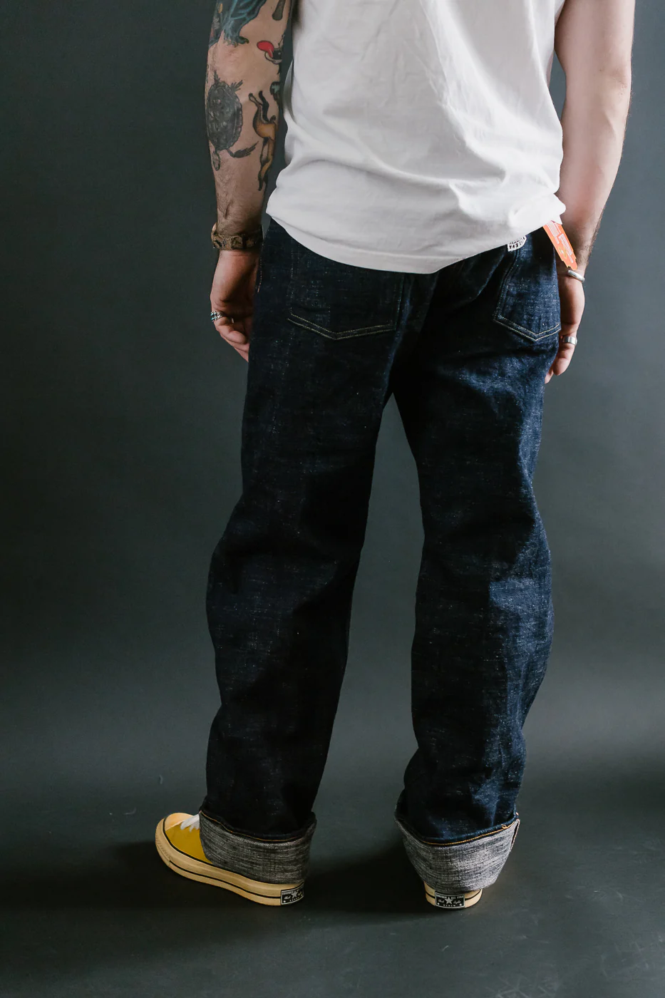 15oz Slub Yarn Indigo Cinch Back Selvedge Jeans - Heritage Fit - Image 14