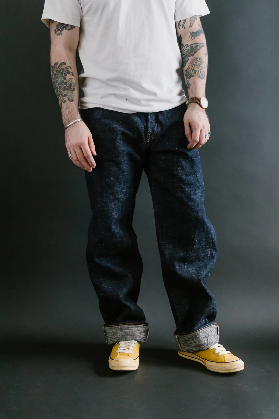 15oz Slub Yarn Indigo Cinch Back Selvedge Jeans - Heritage Fit - Image 17