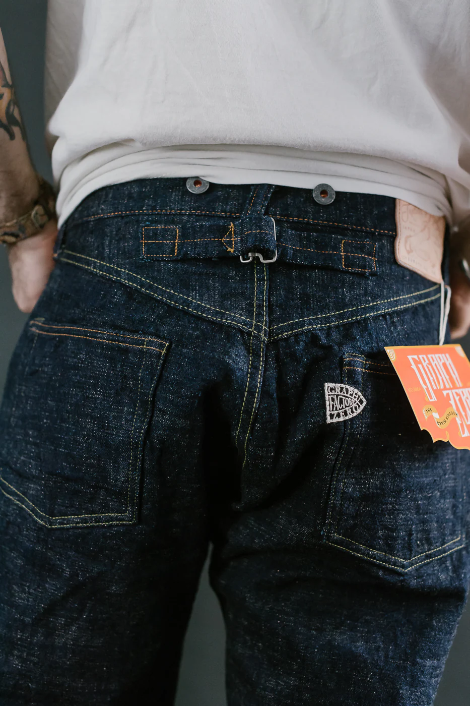 15oz Slub Yarn Indigo Cinch Back Selvedge Jeans - Heritage Fit - Image 20