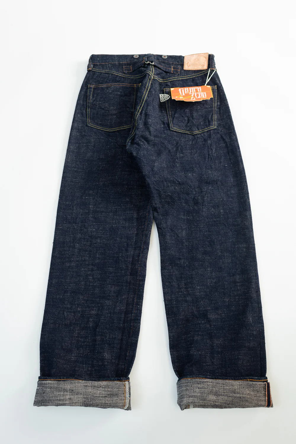 15oz Slub Yarn Indigo Cinch Back Selvedge Jeans - Heritage Fit - Image 5