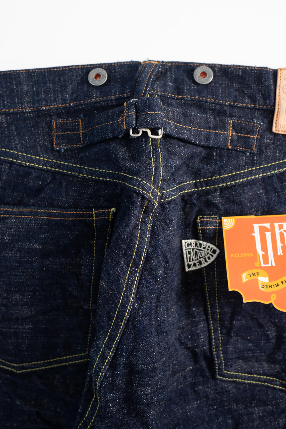 15oz Slub Yarn Indigo Cinch Back Selvedge Jeans - Heritage Fit - Image 7