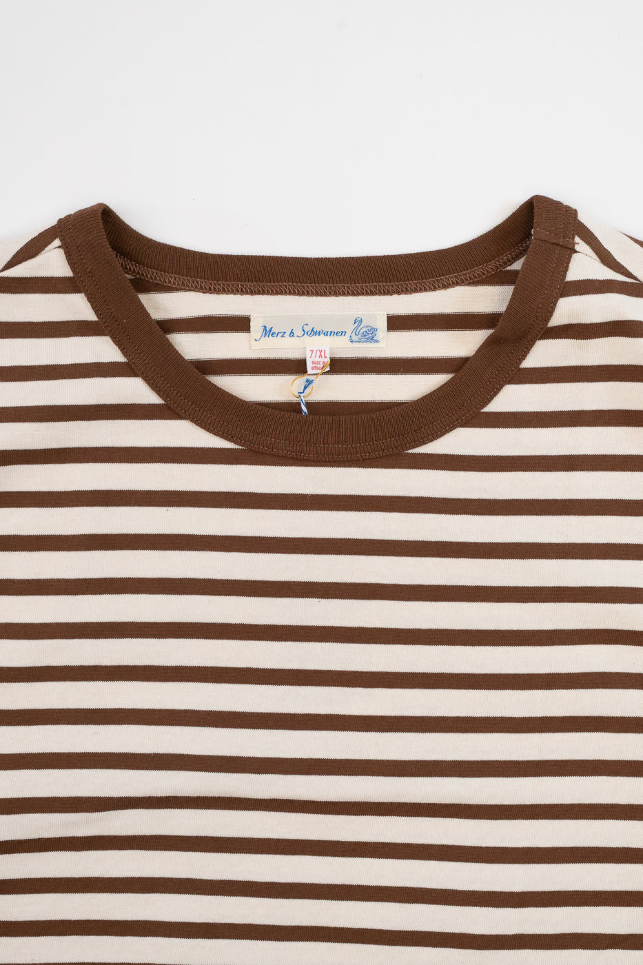 2M14.1202 - 6.8oz Circular Knit Relaxed Fit Stripe T-Shirt - Chestnut, Nature - Image 2