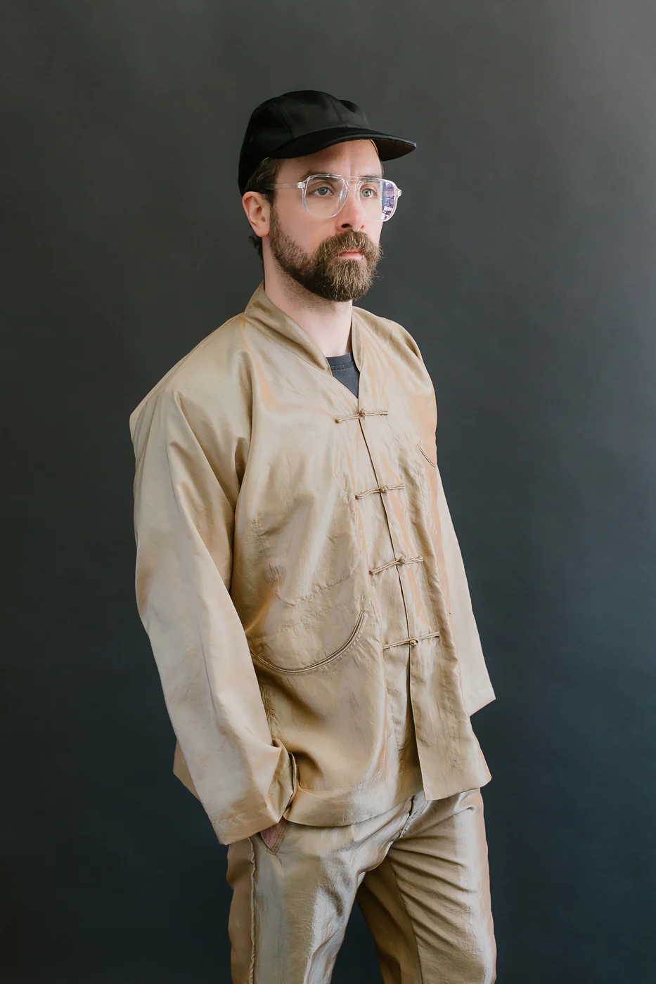 3117-MTK - Post Chinois De Luxe Metallic Taffeta - Khaki - Image 11