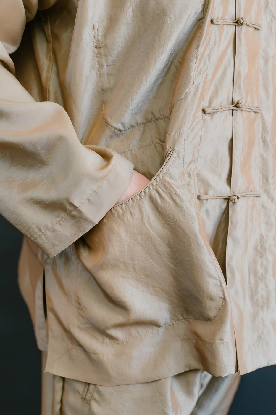 3117-MTK - Post Chinois De Luxe Metallic Taffeta - Khaki - Image 20