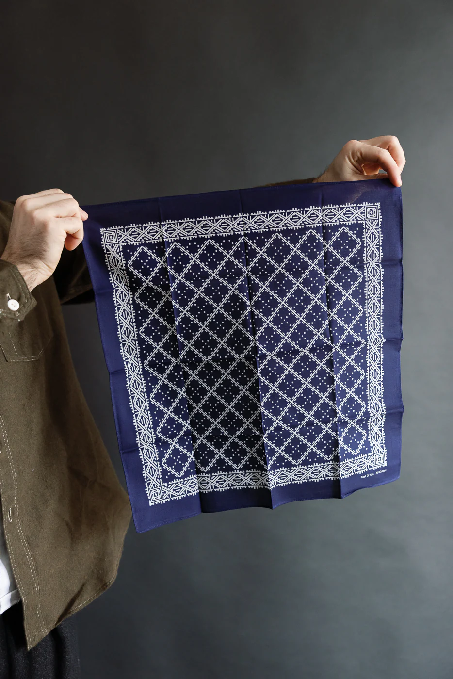 4007-N - Bandana Hankie Stitch Design - Navy - Image 3