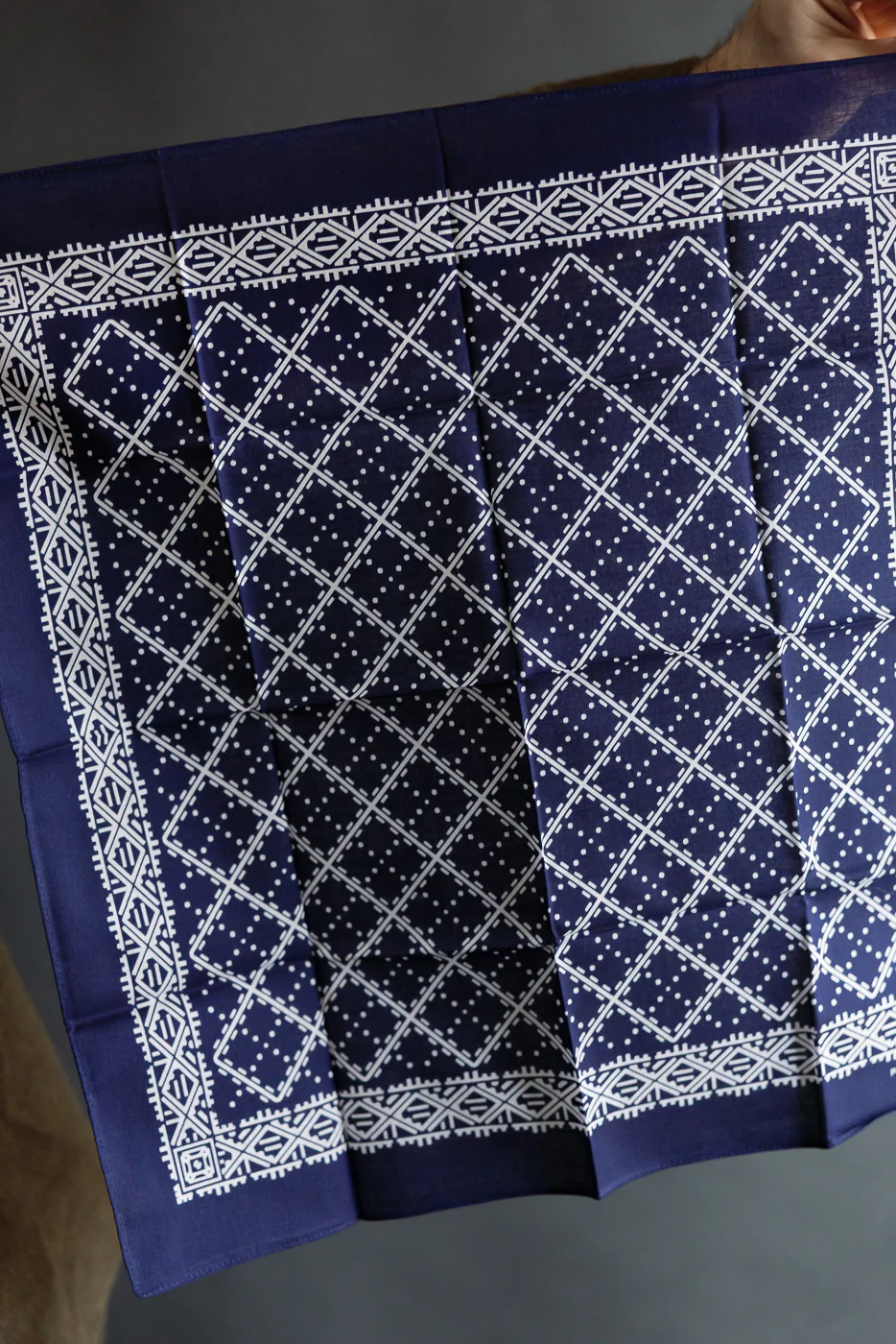 4007-N - Bandana Hankie Stitch Design - Navy - Image 4