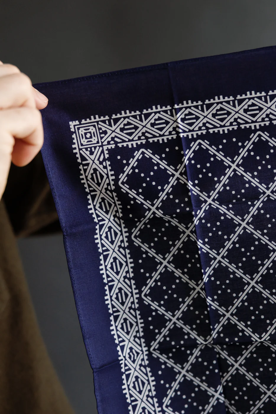 4007-N - Bandana Hankie Stitch Design - Navy - Image 5