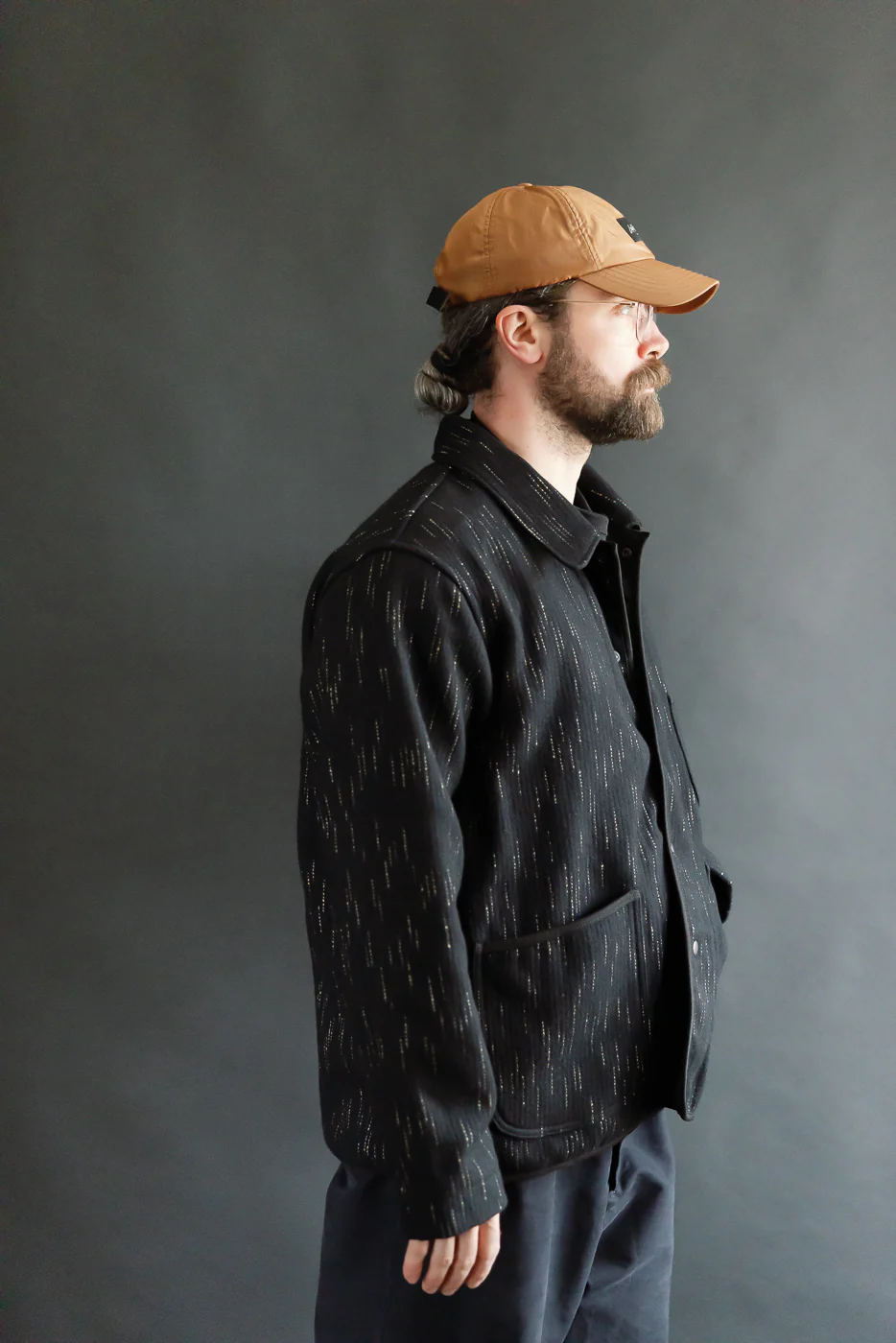 4616 - "Kasuri" Dyed Beach Cloth Coverall - Black - Image 10