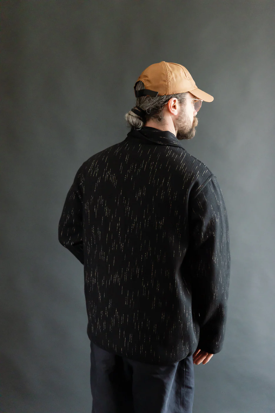 4616 - "Kasuri" Dyed Beach Cloth Coverall - Black - Image 11