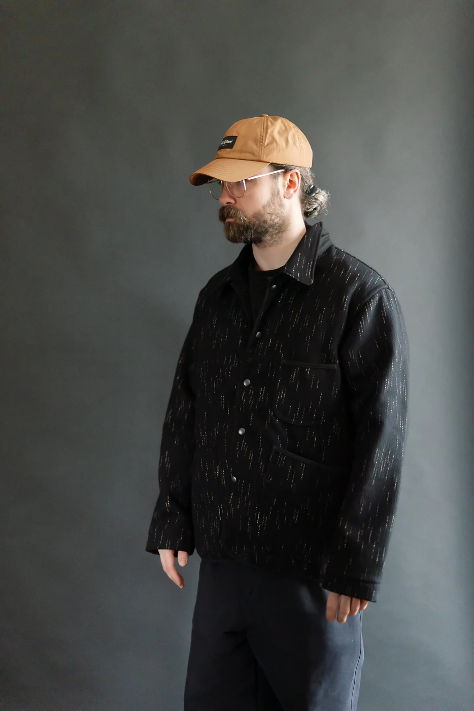 4616 - "Kasuri" Dyed Beach Cloth Coverall - Black - Image 12