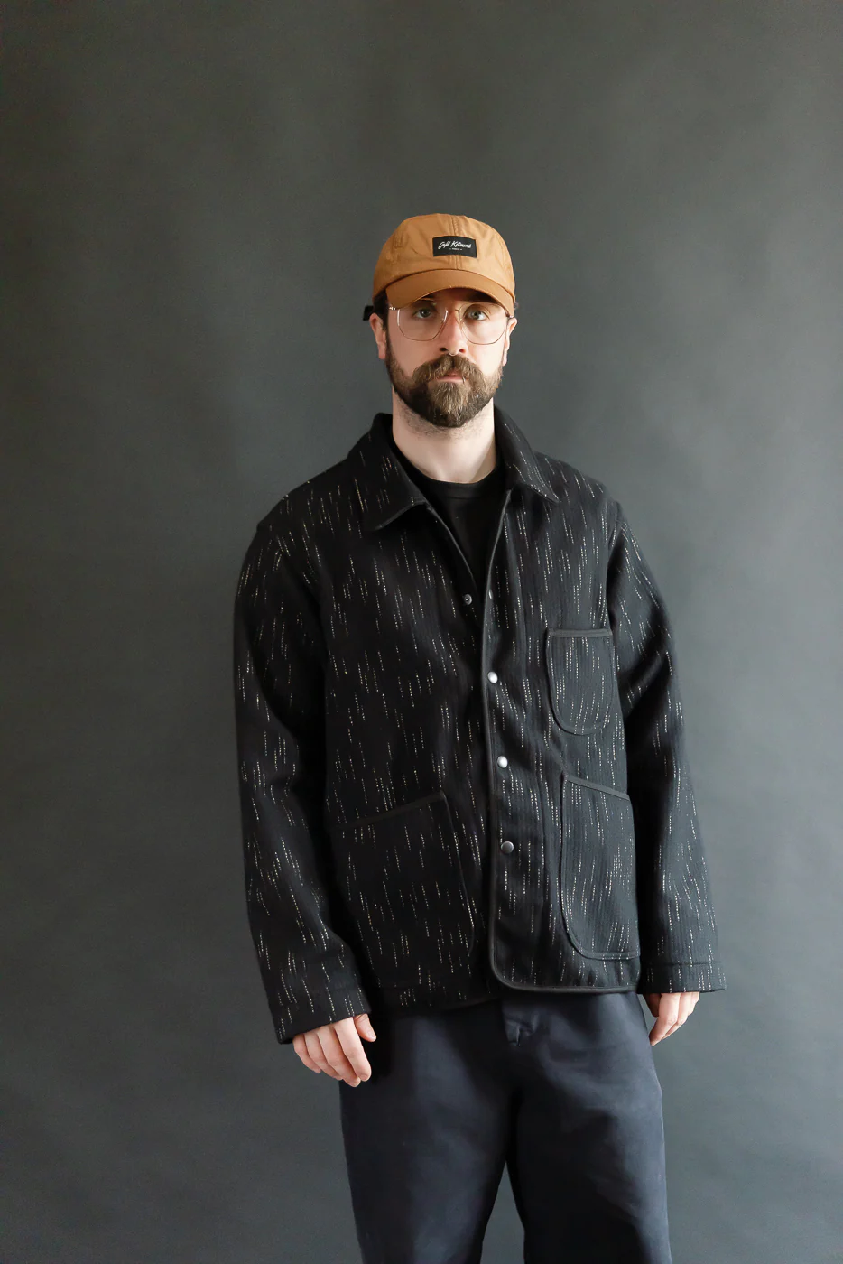 4616 - "Kasuri" Dyed Beach Cloth Coverall - Black - Image 13