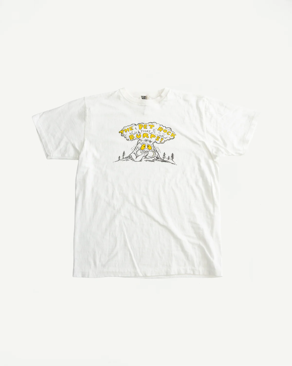 5.4oz - Raffy Tenjiku Printed T-Shirt "The Pet Rock" - Off White
