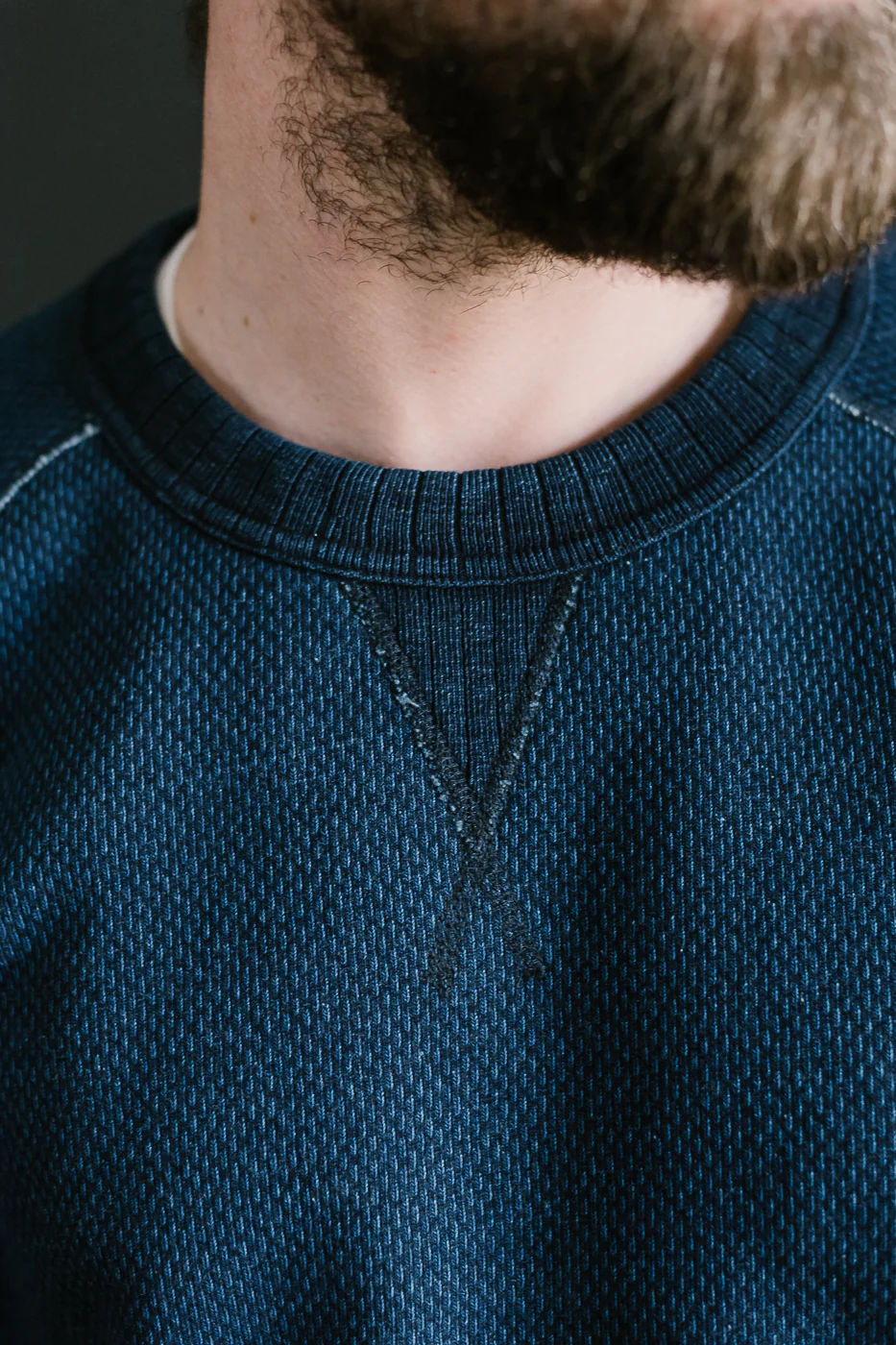 5409-3 - Yarn Dyed Sashiko Sweatshirt - Indigo - Image 17