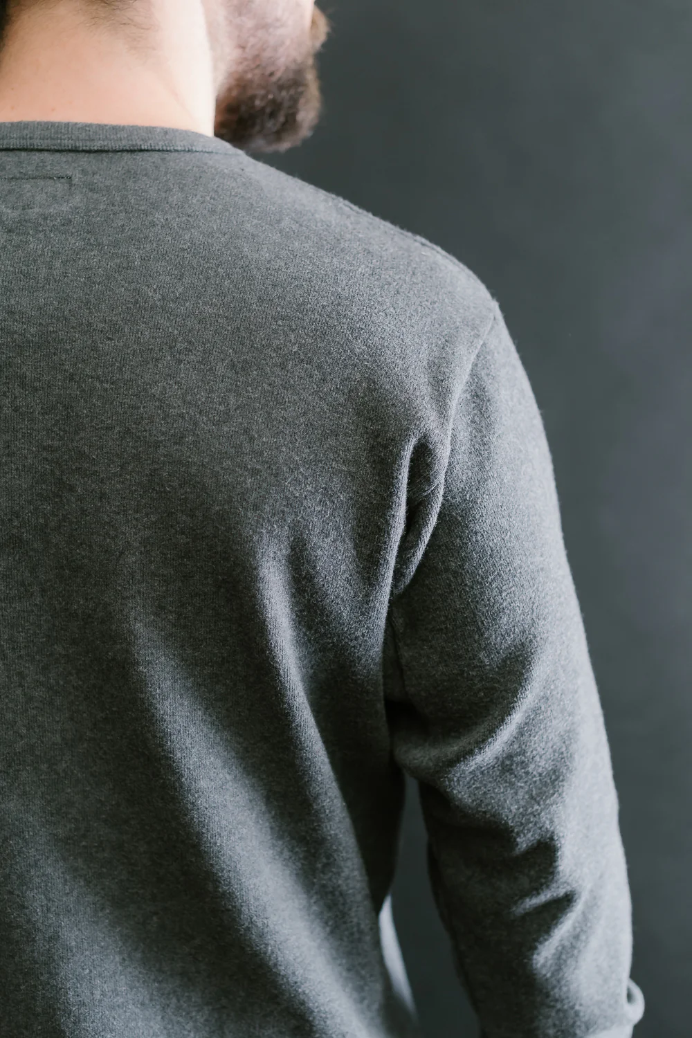 5502H - Cotton Rib Henley Neck L/S Shirt - Charcoal Black - Image 18
