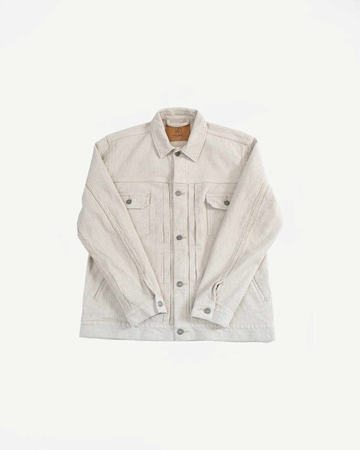 6220-IV - Sashiko Type II Jacket - Ivory x Beige