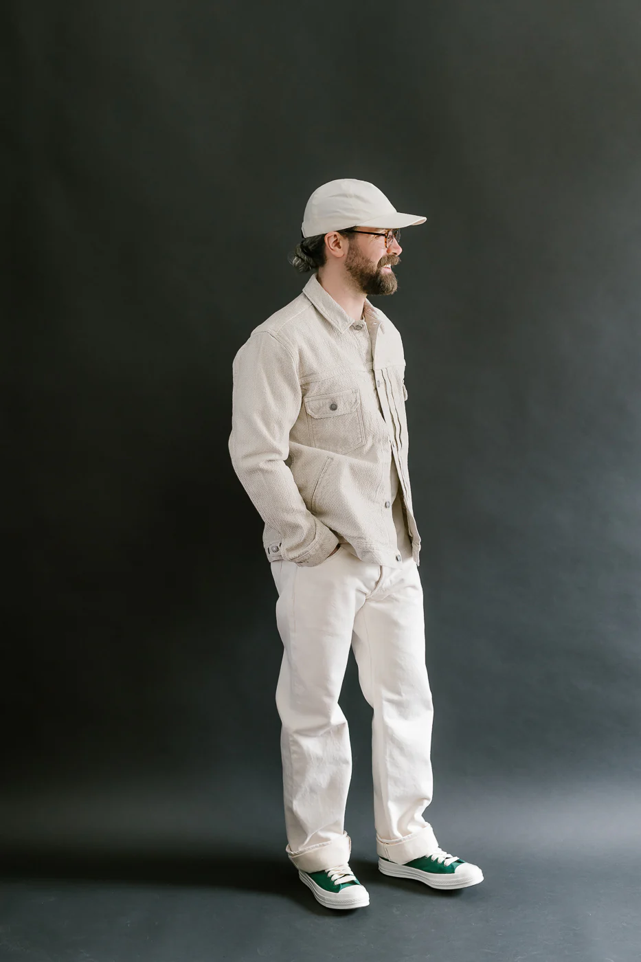 6220-IV - Sashiko Type II Jacket - Ivory x Beige - Image 10
