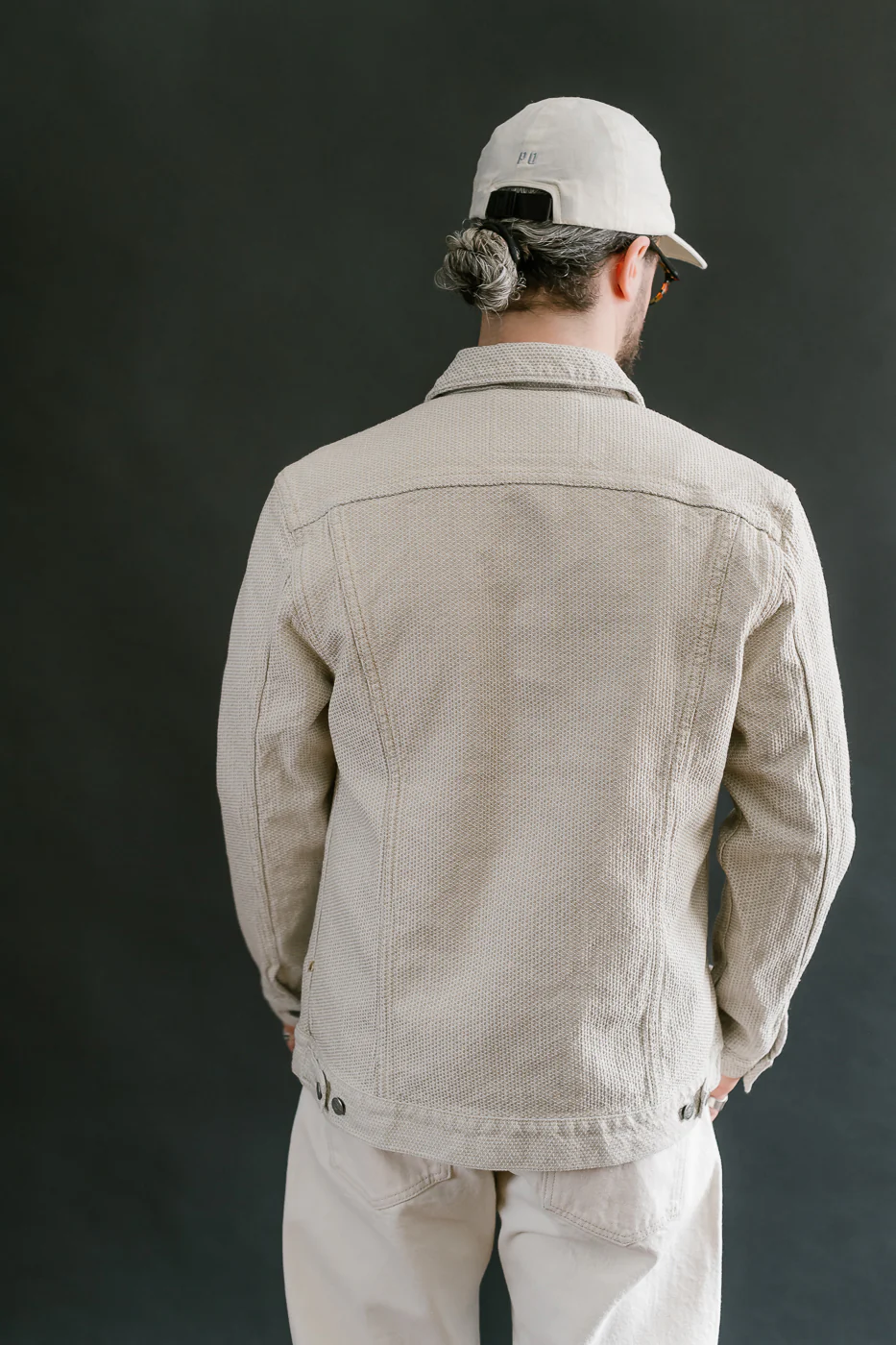 6220-IV - Sashiko Type II Jacket - Ivory x Beige - Image 15