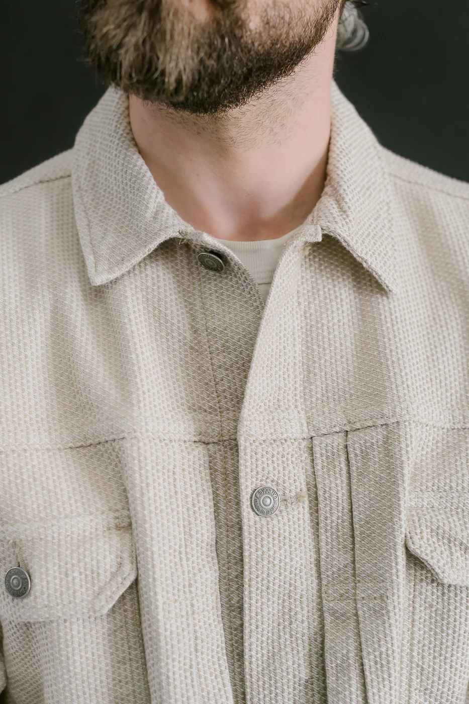 6220-IV - Sashiko Type II Jacket - Ivory x Beige - Image 20