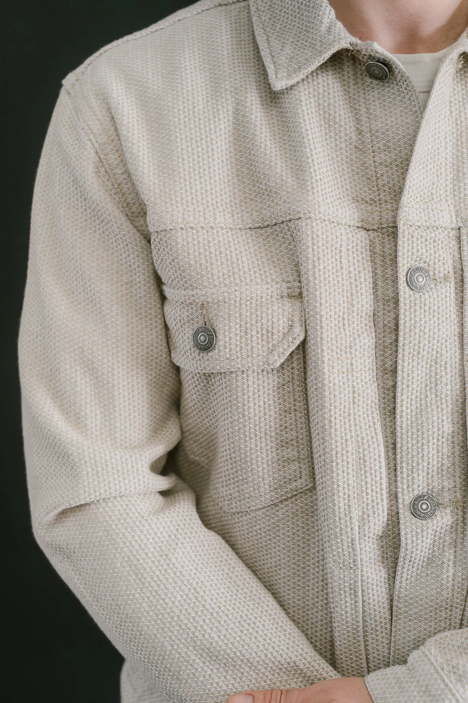 6220-IV - Sashiko Type II Jacket - Ivory x Beige - Image 21