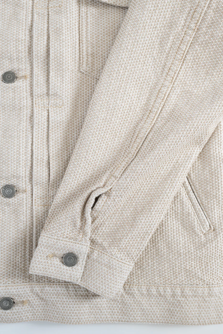 6220-IV - Sashiko Type II Jacket - Ivory x Beige - Image 5