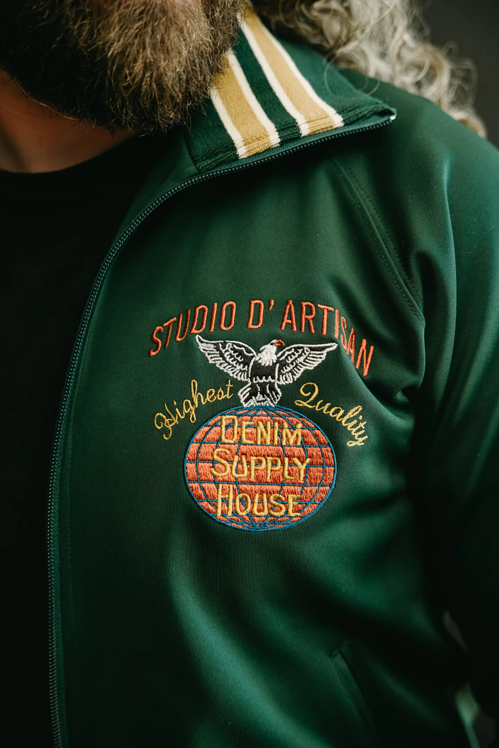 8107 - Embroidered Track Jacket - Green - Image 13