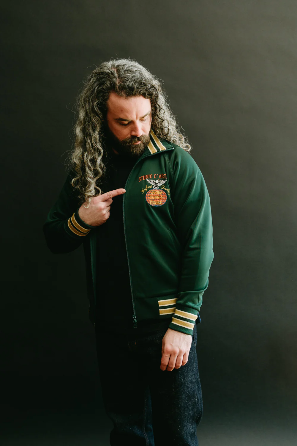 8107 - Embroidered Track Jacket - Green - Image 7