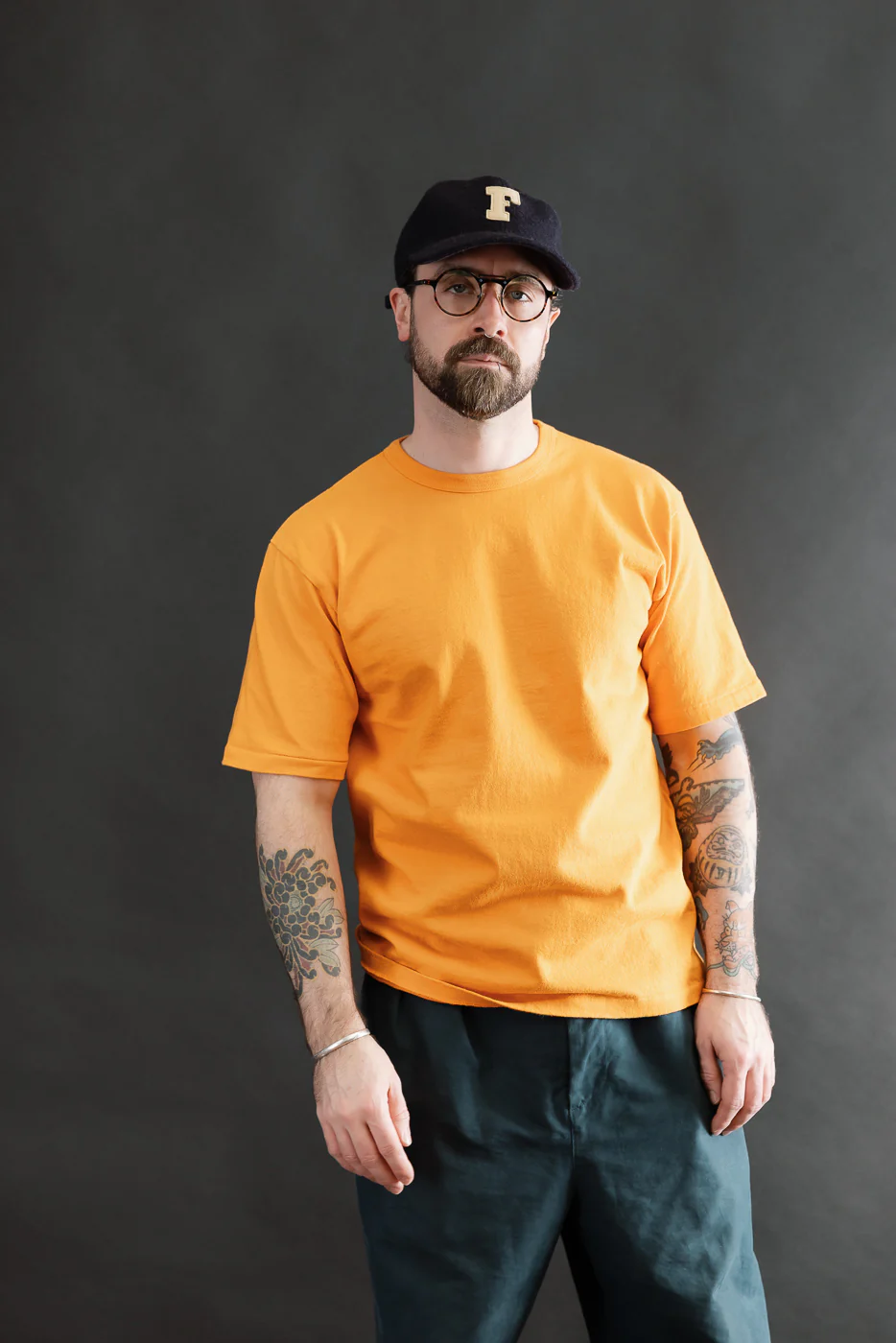 9.5oz "Stand Wheel" Heavyweight Tee - Fade Orange - Image 14