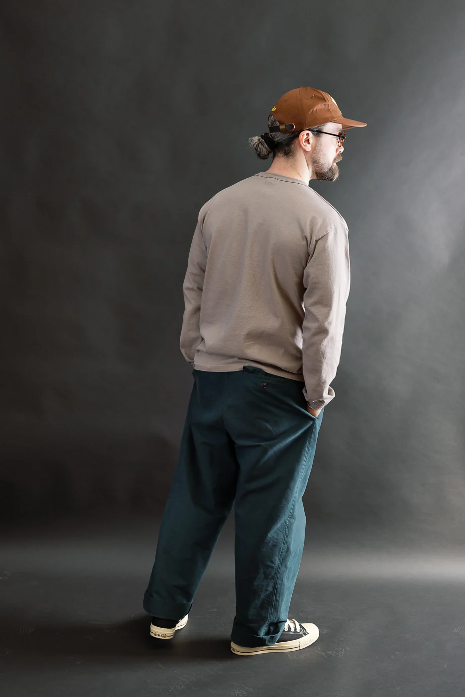 9.5oz "Stand Wheel" Heavyweight Tee Long Sleeve - Grey - Image 7