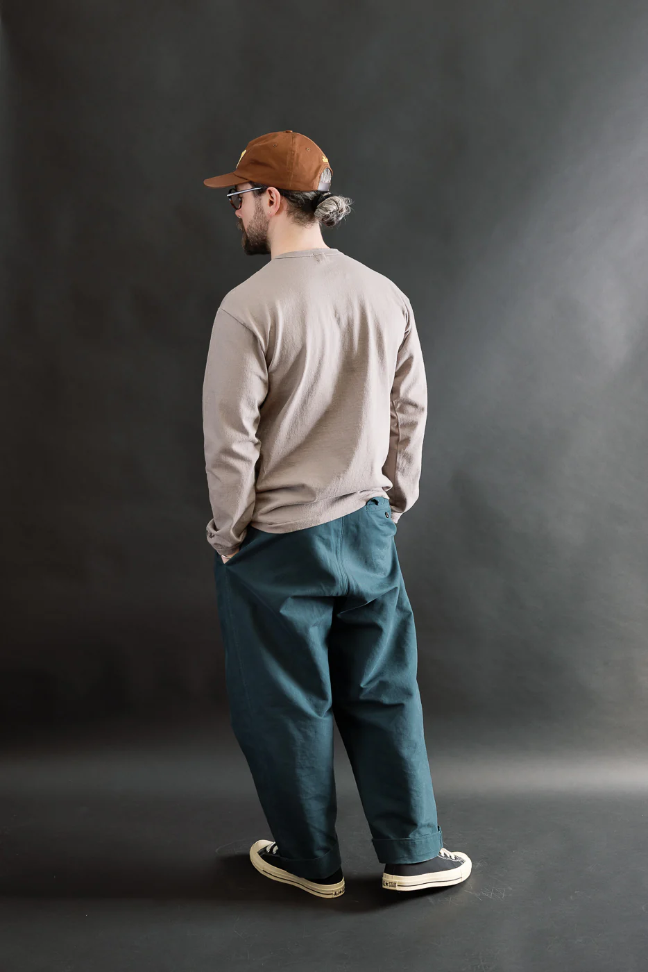 9.5oz "Stand Wheel" Heavyweight Tee Long Sleeve - Grey - Image 8