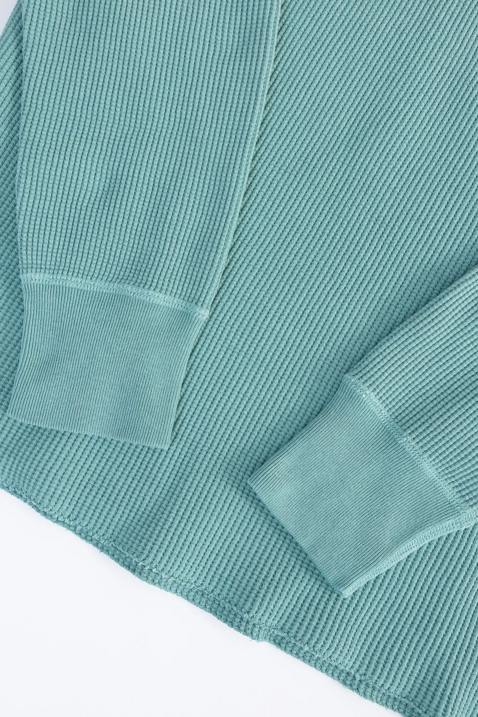 9937 - Heavy Thermal Long Sleeve Henley - Emerald - Image 3