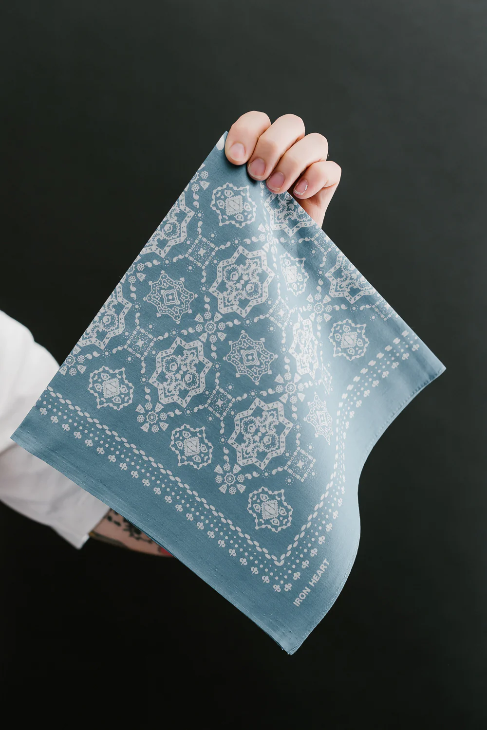 IHG-051-BLU - "Bell" Print Bandana - Turquoise - Image 3