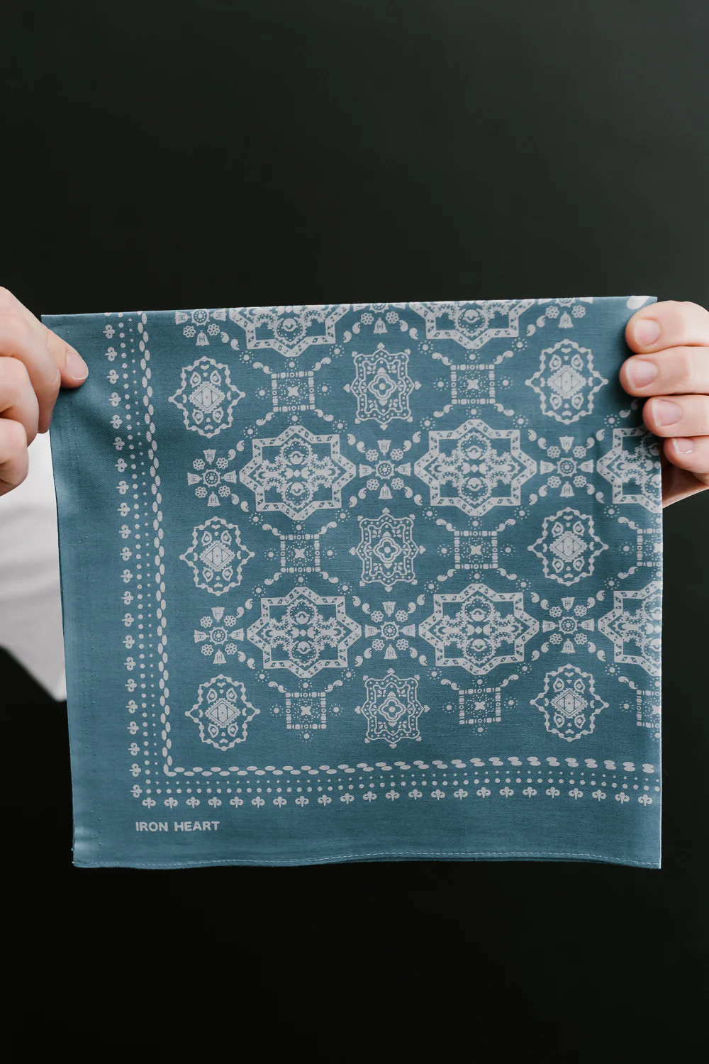 IHG-051-BLU - "Bell" Print Bandana - Turquoise - Image 4