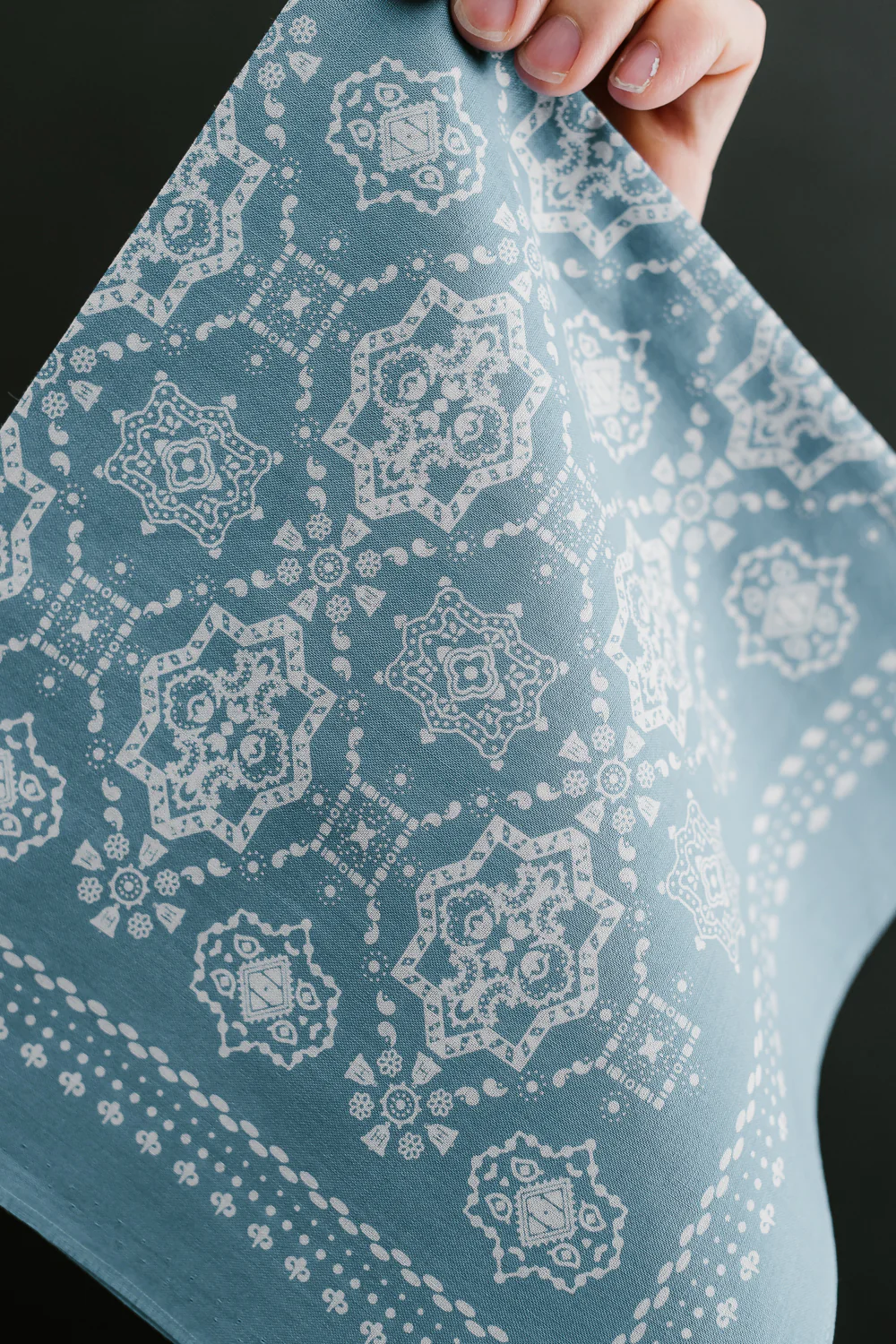 IHG-051-BLU - "Bell" Print Bandana - Turquoise - Image 5