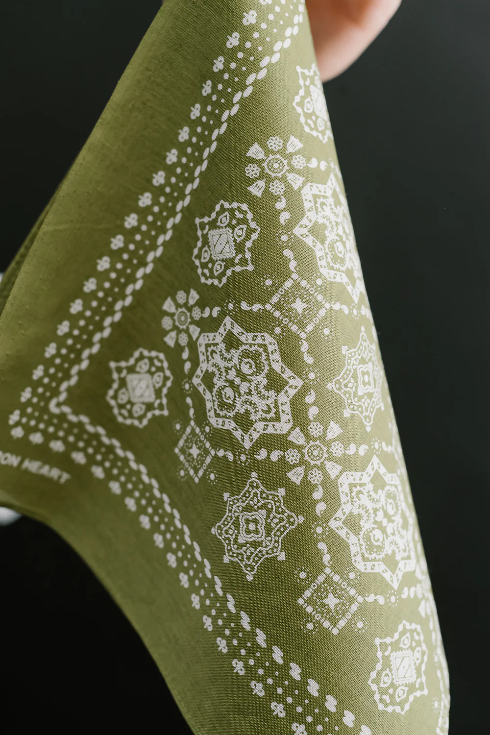 IHG-051-GRN - "Bell" Print Bandana - Green - Image 4