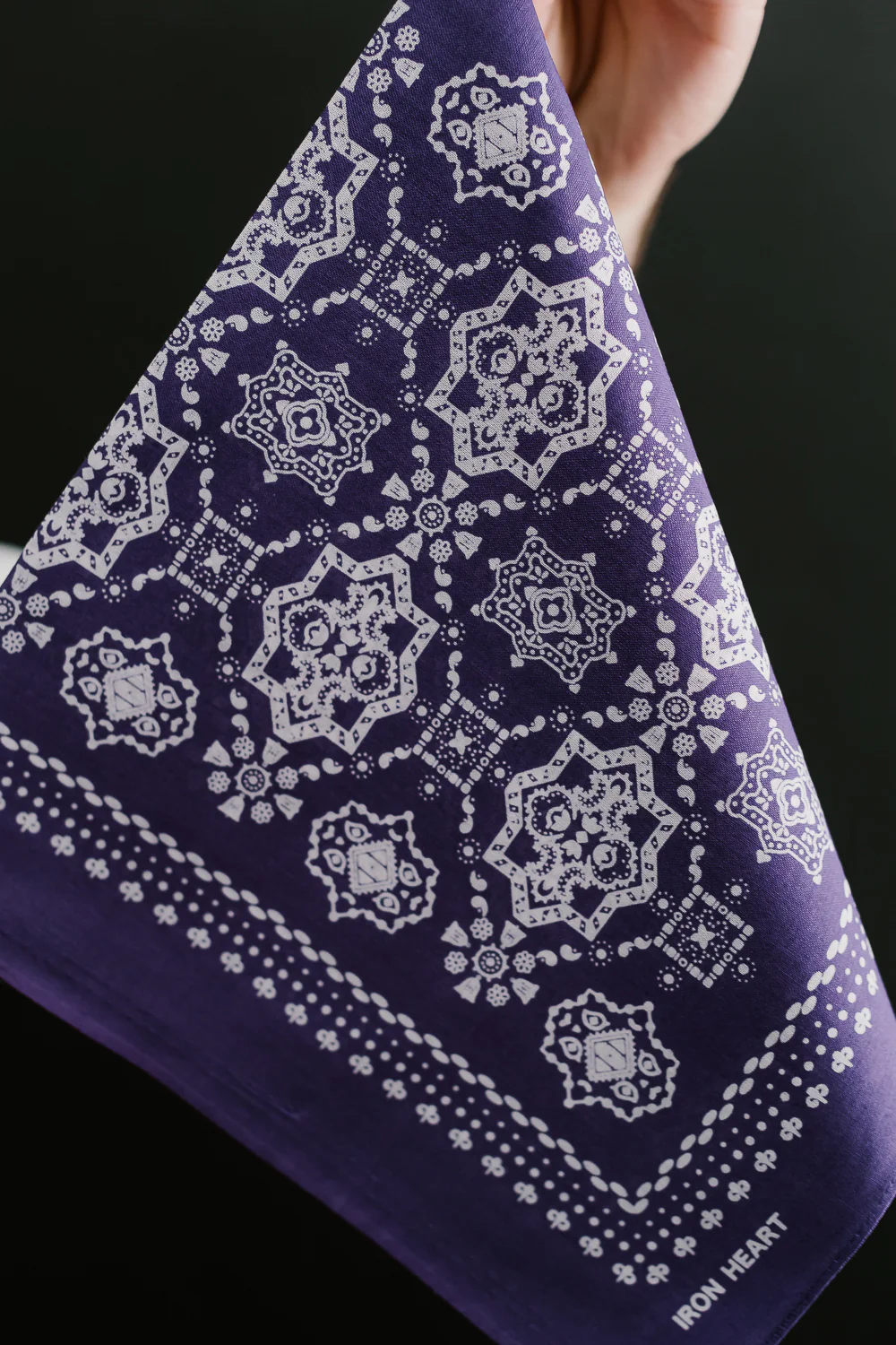IHG-051-PUR - "Bell" Print Bandana - Purple - Image 4