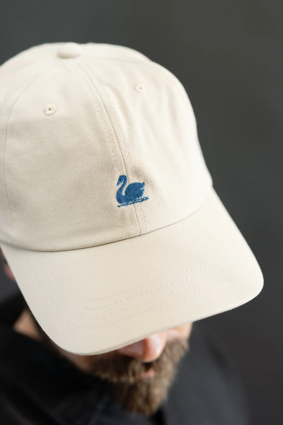 CAP01.16158 - Swan Logo Cotton Twill Cap - Light Khaki, Deep Blue - Image 10