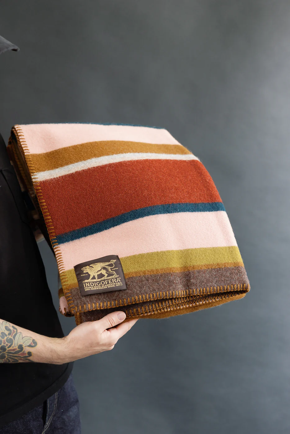 Catskill Blanket - Pink, Clay, Mustard - Image 4
