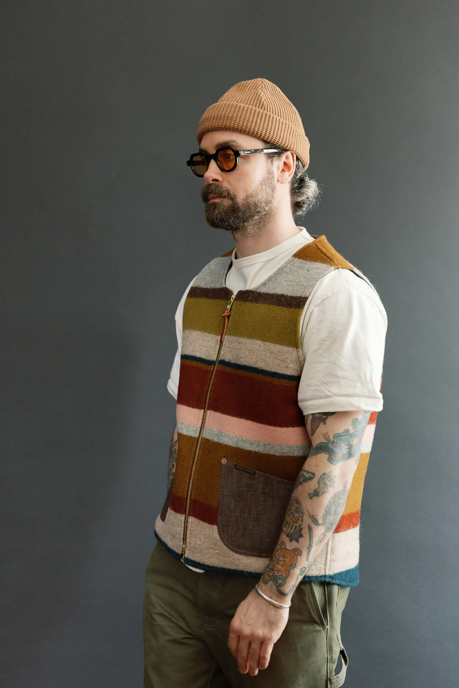 Catskill Wool Vest - Pink, Clay, Mustard - Image 11