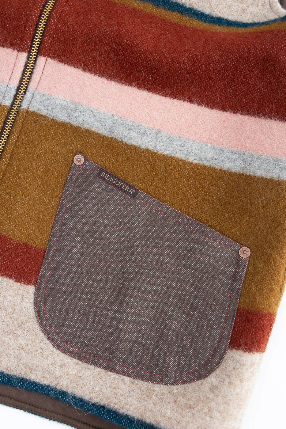Catskill Wool Vest - Pink, Clay, Mustard - Image 3