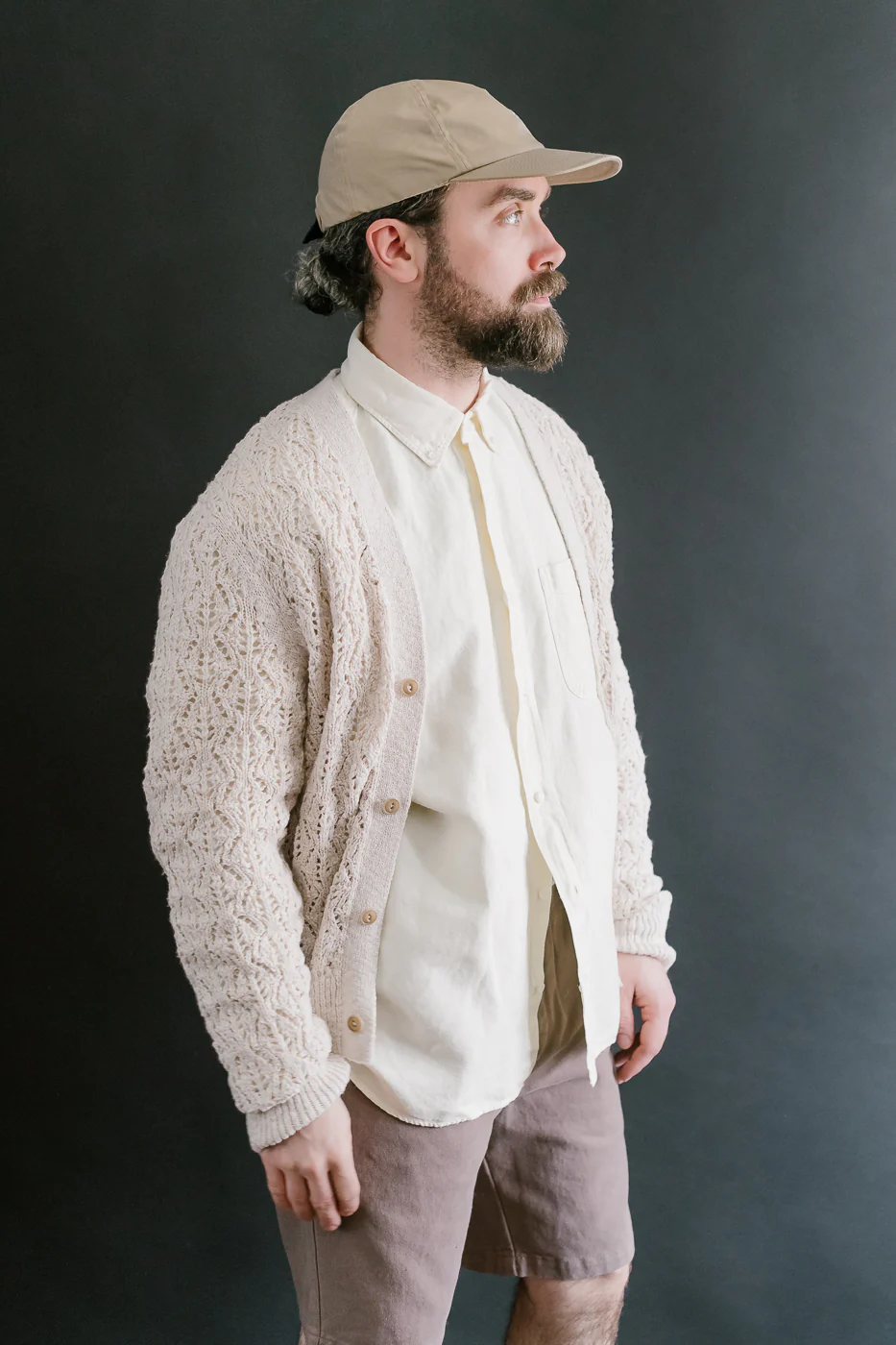 Classic Cardigan Flamme Lace Knit - Ecru - Image 11