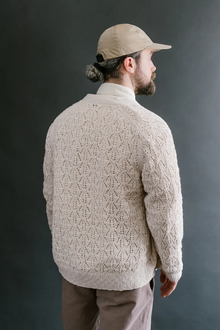 Classic Cardigan Flamme Lace Knit - Ecru - Image 12