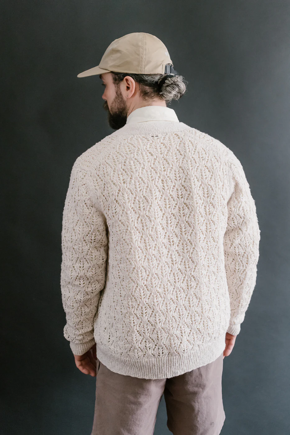 Classic Cardigan Flamme Lace Knit - Ecru - Image 13
