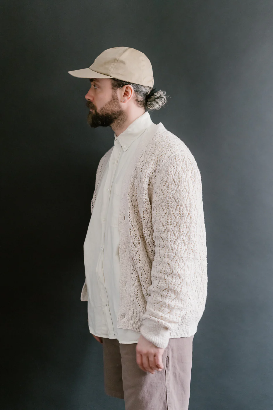 Classic Cardigan Flamme Lace Knit - Ecru - Image 14