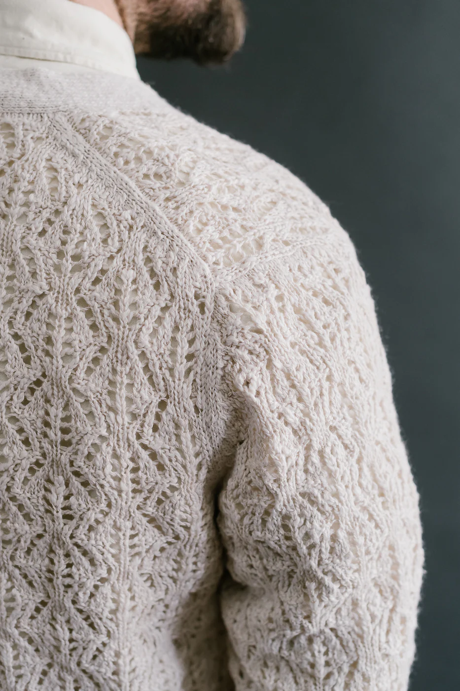 Classic Cardigan Flamme Lace Knit - Ecru - Image 20
