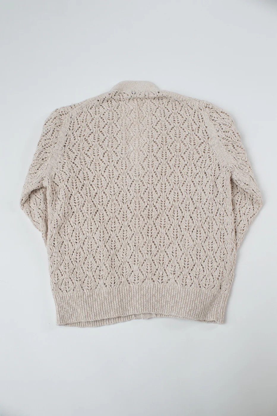 Classic Cardigan Flamme Lace Knit - Ecru - Image 6