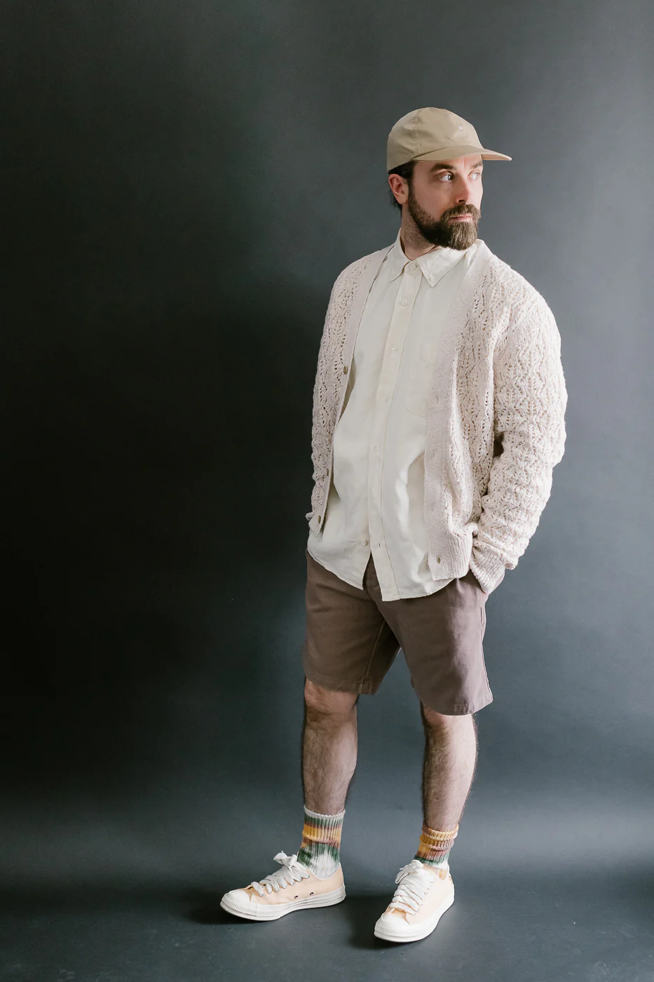 Classic Cardigan Flamme Lace Knit - Ecru - Image 8