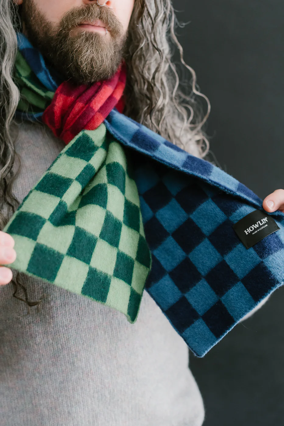 Cosmic Checkerboard Scarf - Forest - Image 10