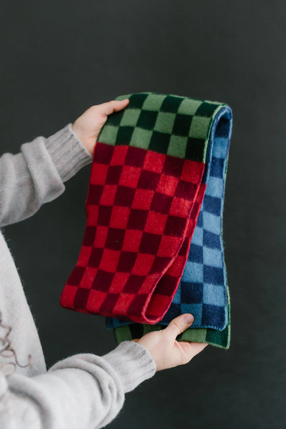 Cosmic Checkerboard Scarf - Forest - Image 11